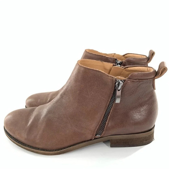 Franco Sarto womens ankle bootie size 10 40 Keegan tan brown leather flat boots - Picture 7 of 12
